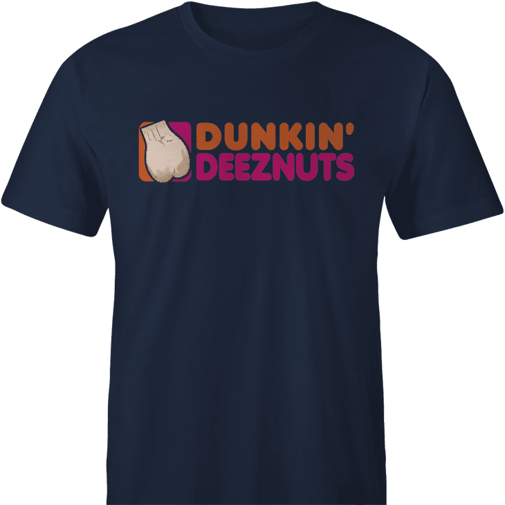 funny deez nuts men's navy coffee shop t-shirt 