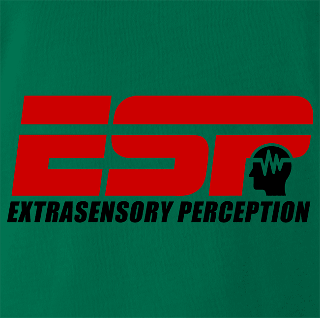 Funny ESP Mental Telpathy Parody Green T-Shirt