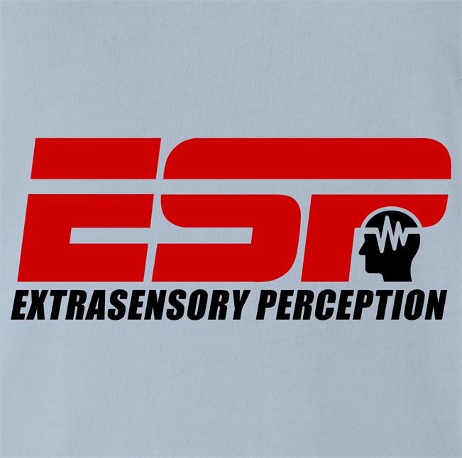 Funny ESP Mental Telpathy Parody Light Blue T-Shirt
