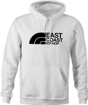 funny east coast hip hop northface rap parody t-shirt white men's hoodie