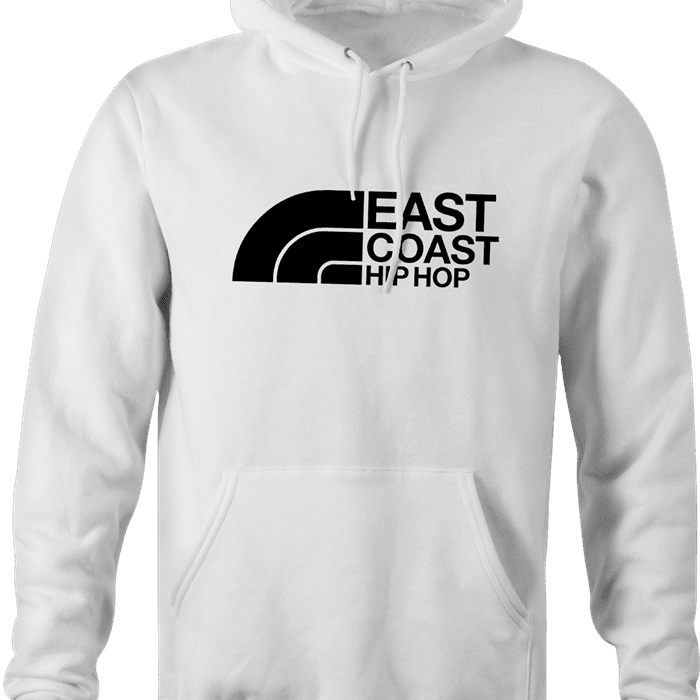 funny east coast hip hop northface rap parody t-shirt white men's hoodie