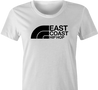 funny east coast hip hop northface rap parody t-shirt white women's 