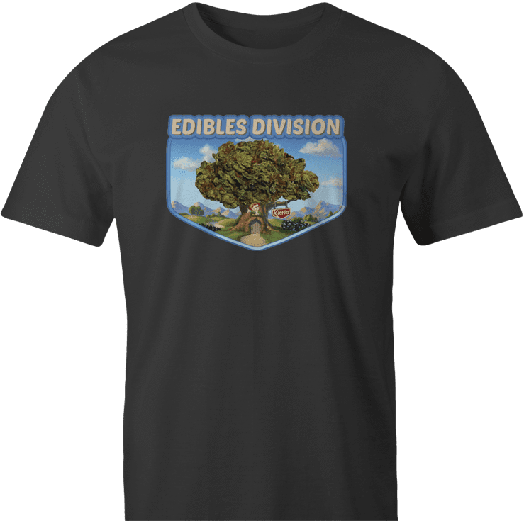 funny weed edible t-shirt keebler elf parody men's black