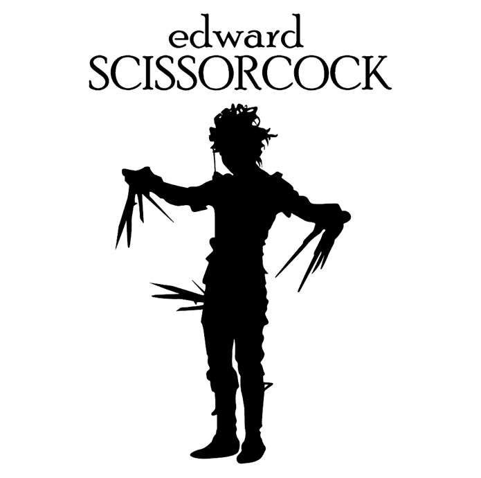 Funny weird Wtf edward scissor cock white tee
