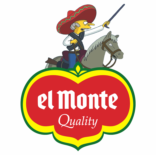 Funny El Monte Senor Burns Simpsons White Tee