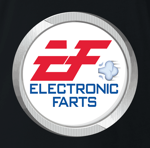 Funny Ea electronic arts Fart parody black t-shirt