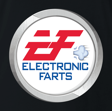 Funny Ea electronic arts Fart parody black t-shirt