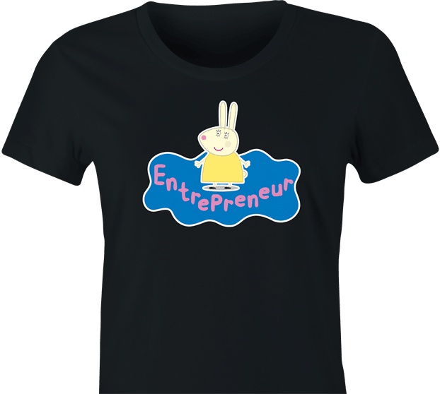 funny Miss Rabbit Peppa the Pig Entrepreneur Parody women's black