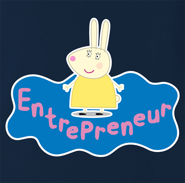 funny Miss Rabbit Peppa the Pig Entrepreneur Parody Navy t-shirt