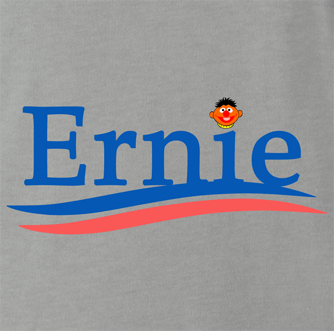 funny Ernie From Sesame Street For President ash grey t-shirt