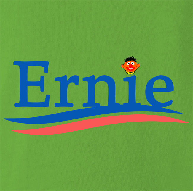 funny Ernie From Sesame Street For President lime green t-shirt