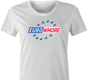 EuroWhore Vintage Eurosport TV channel sports FIFA t-shirt women's white 