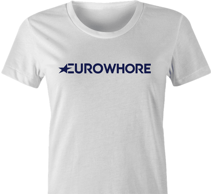 EuroWhore Eurosport TV channel sports FIFA t-shirt women's white 