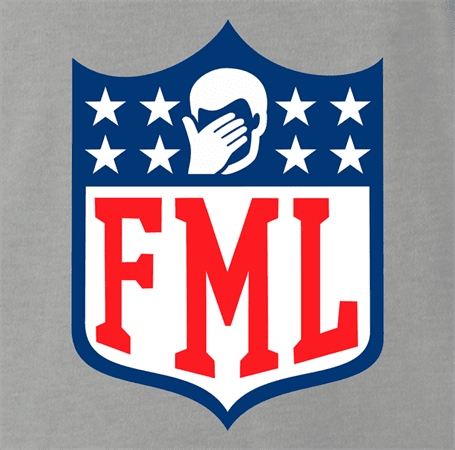 funny FML f my life NFL fanatasy football t-shirt grey