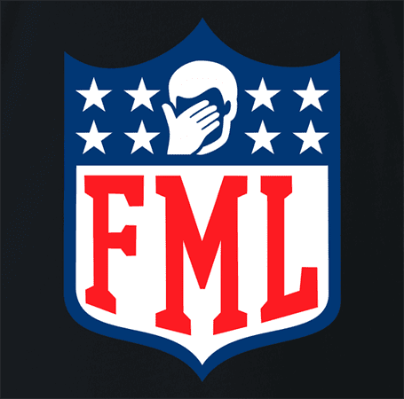 funny FML f my life NFL fanatasy football t-shirt black