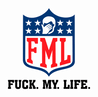 funny FML fuck my life NFL fanatasy football t-shirt white 