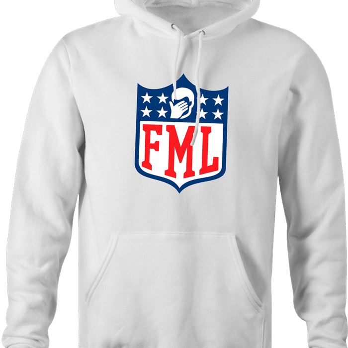 funny FML f my life NFL fanatasy football t-shirt white men's hoodie