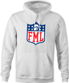 funny FML f my life NFL fanatasy football t-shirt white men's hoodie