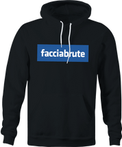 Funny men's black facebook logo parody hoodie