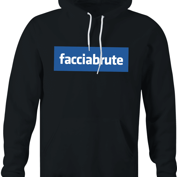 Funny men's black facebook logo parody hoodie