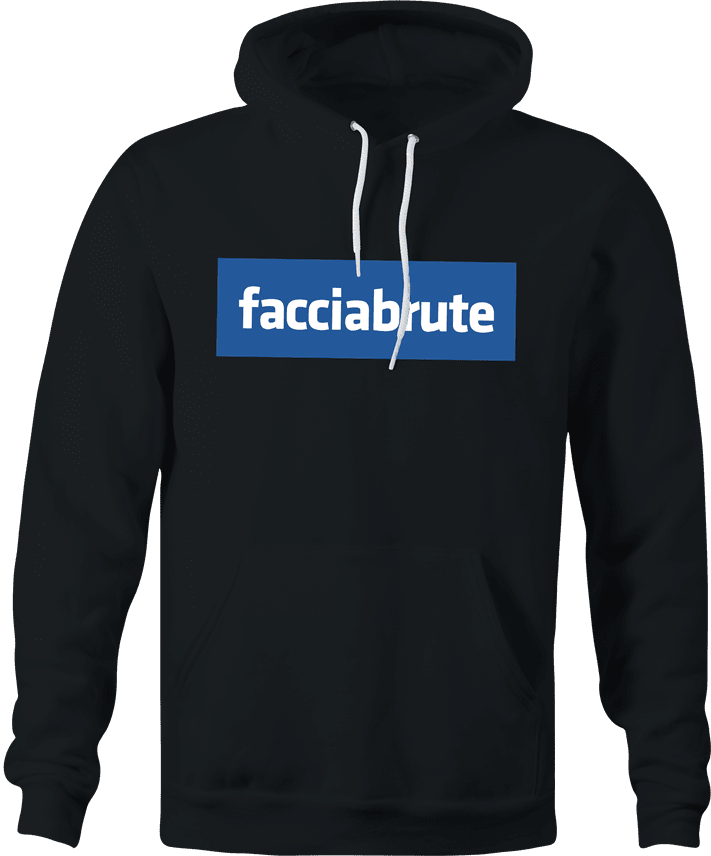 Funny men's black facebook logo parody hoodie