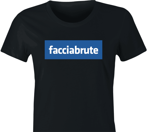Funny women's black facebook logo parody t-shirt 