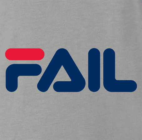 fila Fail you suck total fail internet viral parody t-shirt white 