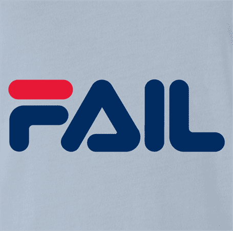 fila Fail you suck total fail internet viral parody t-shirt light blue