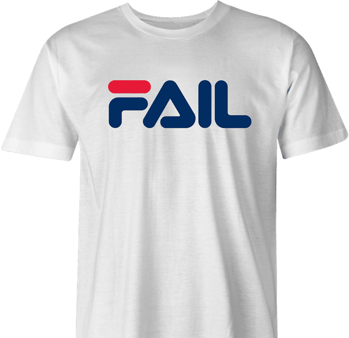 fila Fail you suck total fail internet viral parody t-shirt men's white 