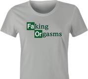 Funny Faking Orgasms Breaking Bad Mashups Parody T-Shirt Women's Ash Grey
