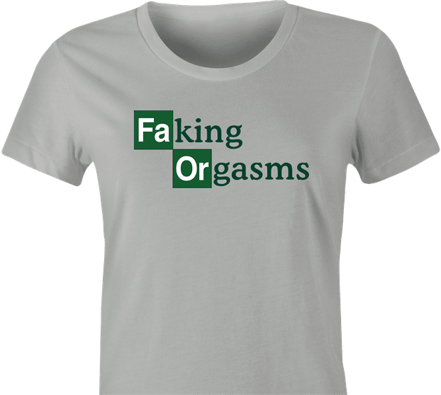 Funny Faking Orgasms Breaking Bad Mashups Parody T-Shirt Women's Ash Grey
