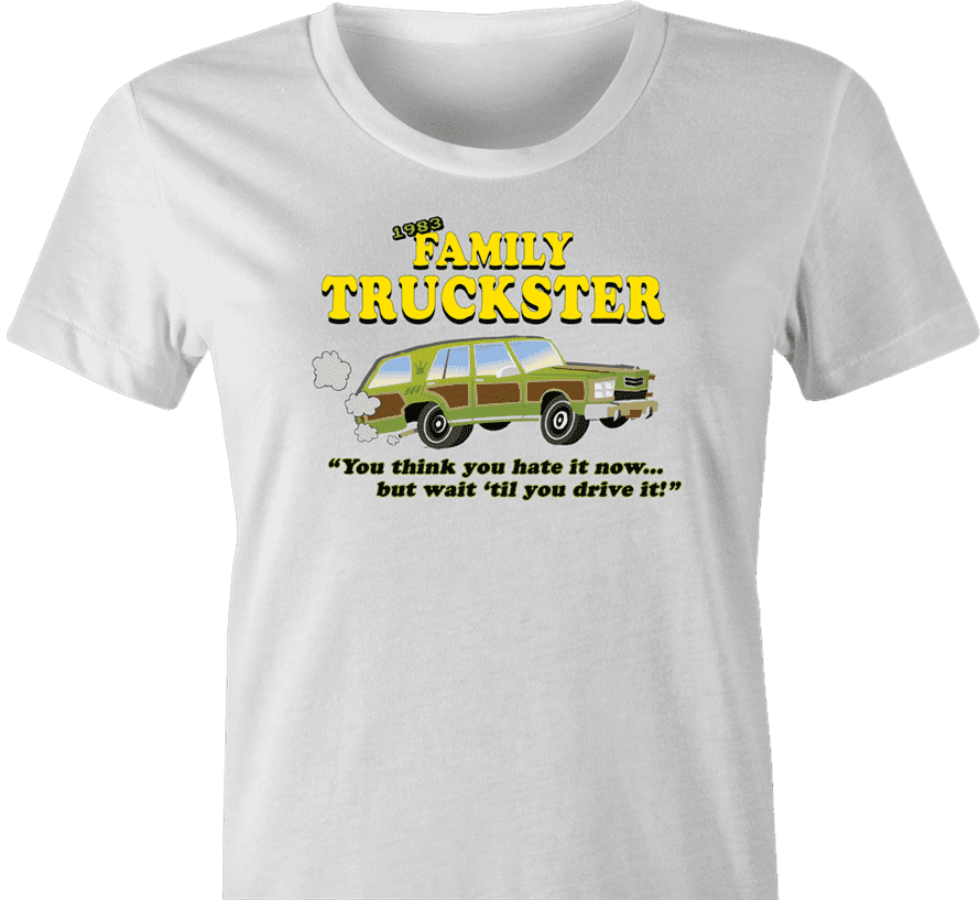 Family Truckster national lampoons family vacation parody t-shirt women's white  
