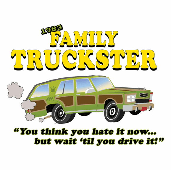 Family Truckster national lampoons family vacation parody tee white