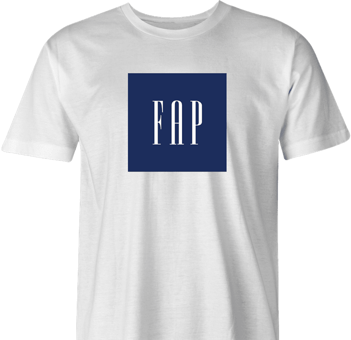 Funny fap masturbating gap parody t-shirt men's white  