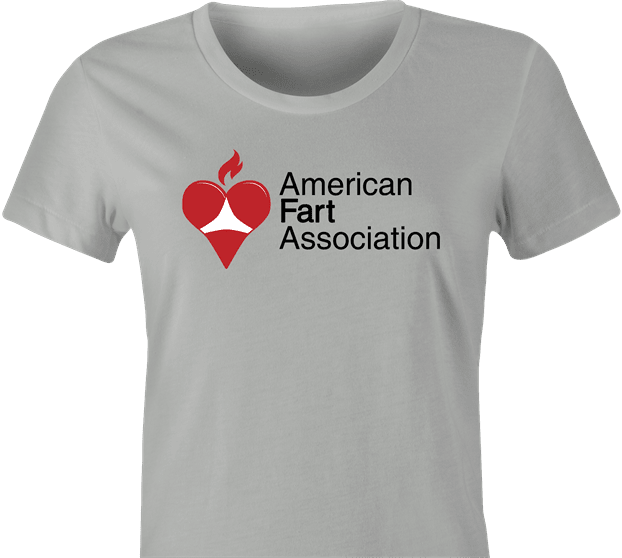 Funny American Fart Association Parody T-Shirt Women's Ash Grey