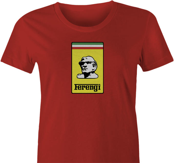 Funny Ferengi Star Trek Ferrari Parody women's T-shirt