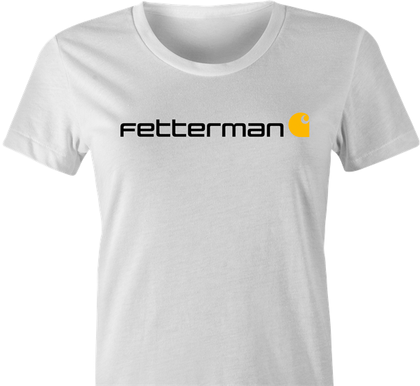 Funny John Fetterman Carhartt parody t-shirt wommen's white