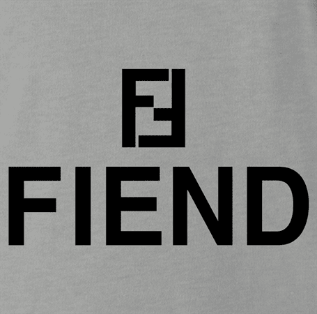 Funny Fendi fiend High Fashion parody t-shirt grey
