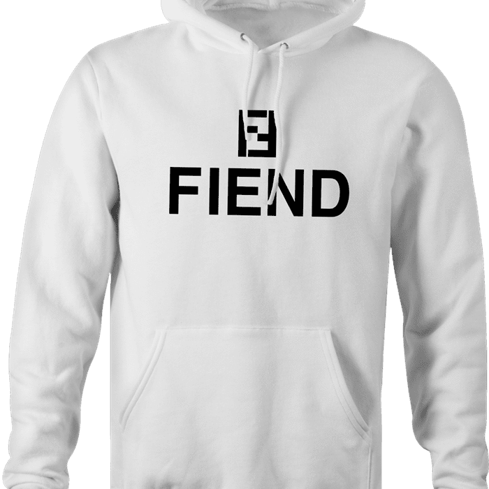 Funny Fendi fiend High Fashion parody hoodie white 