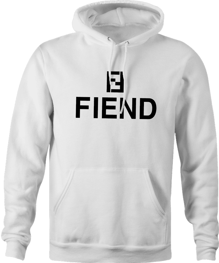 Funny Fendi fiend High Fashion parody hoodie white 