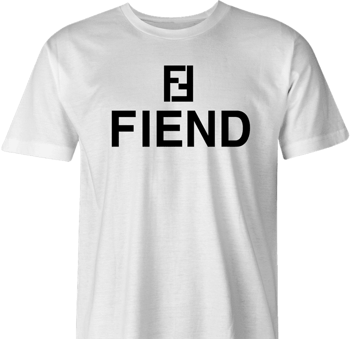 Funny Fendi fiend High Fashion parody t-shirt white men's