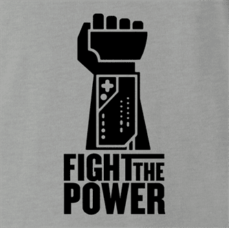 funny fight the power nintendo power glove ash t-shirt