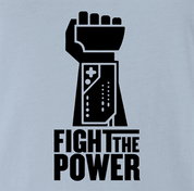 funny fight the power nintendo power glove light blue t-shirt
