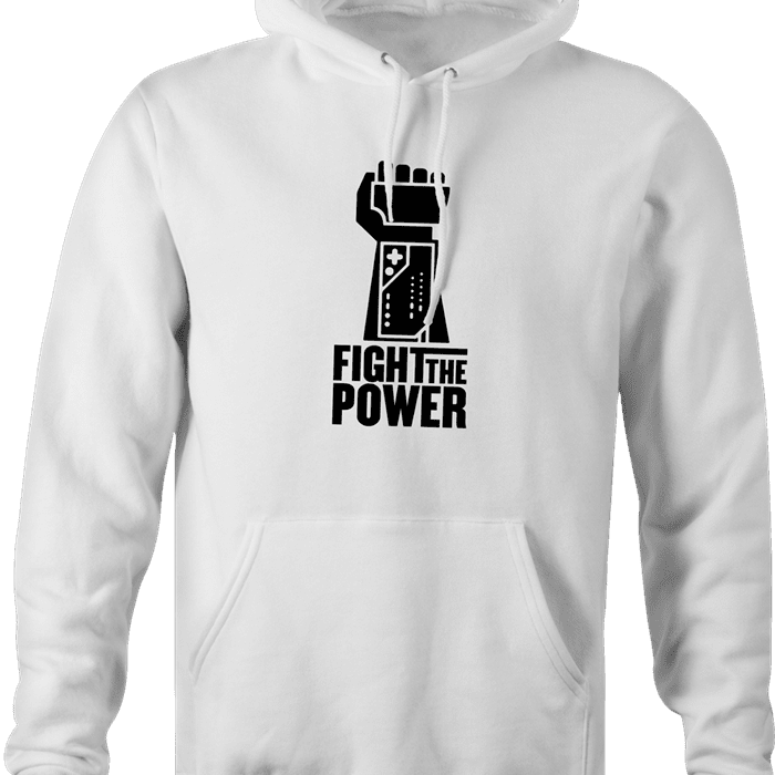 funny fight the power nintendo power glove white hoodie
