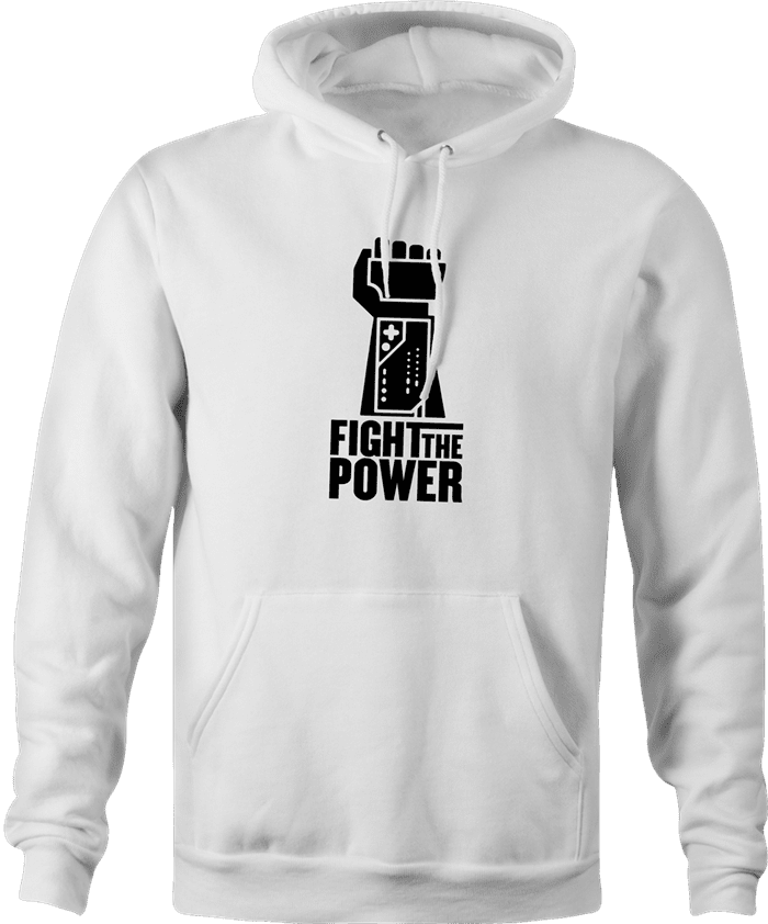 funny fight the power nintendo power glove white hoodie