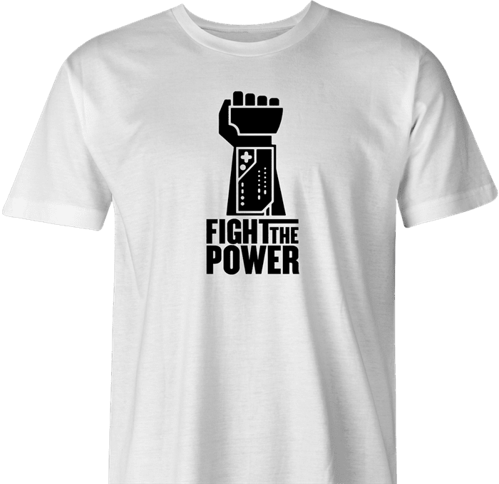 funny fight the power nintendo power glove white t-shirt