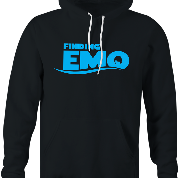 funny finding nemo emo hair parody hoodie men's black