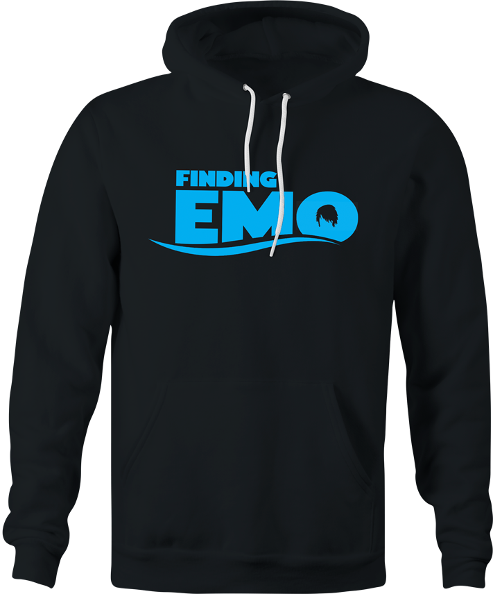 funny finding nemo emo hair parody hoodie men's black