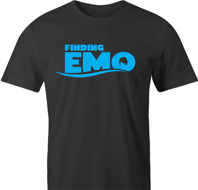 funny finding nemo emo hair parody t-shirt men's black