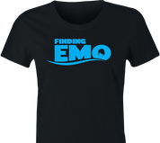 funny finding nemo emo hair parody t-shirt women's black